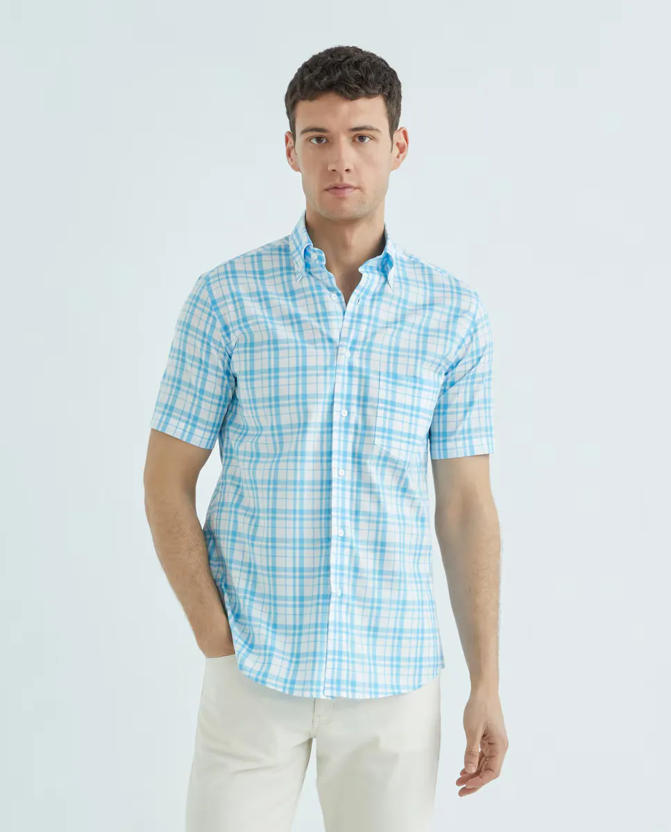 Мужская повседневная рубашка в клетку с короткими рукавами Mirto, бирюзовый
Мужская повседневная рубашка в клетку с короткими рукавами Mirto, бирюзовый