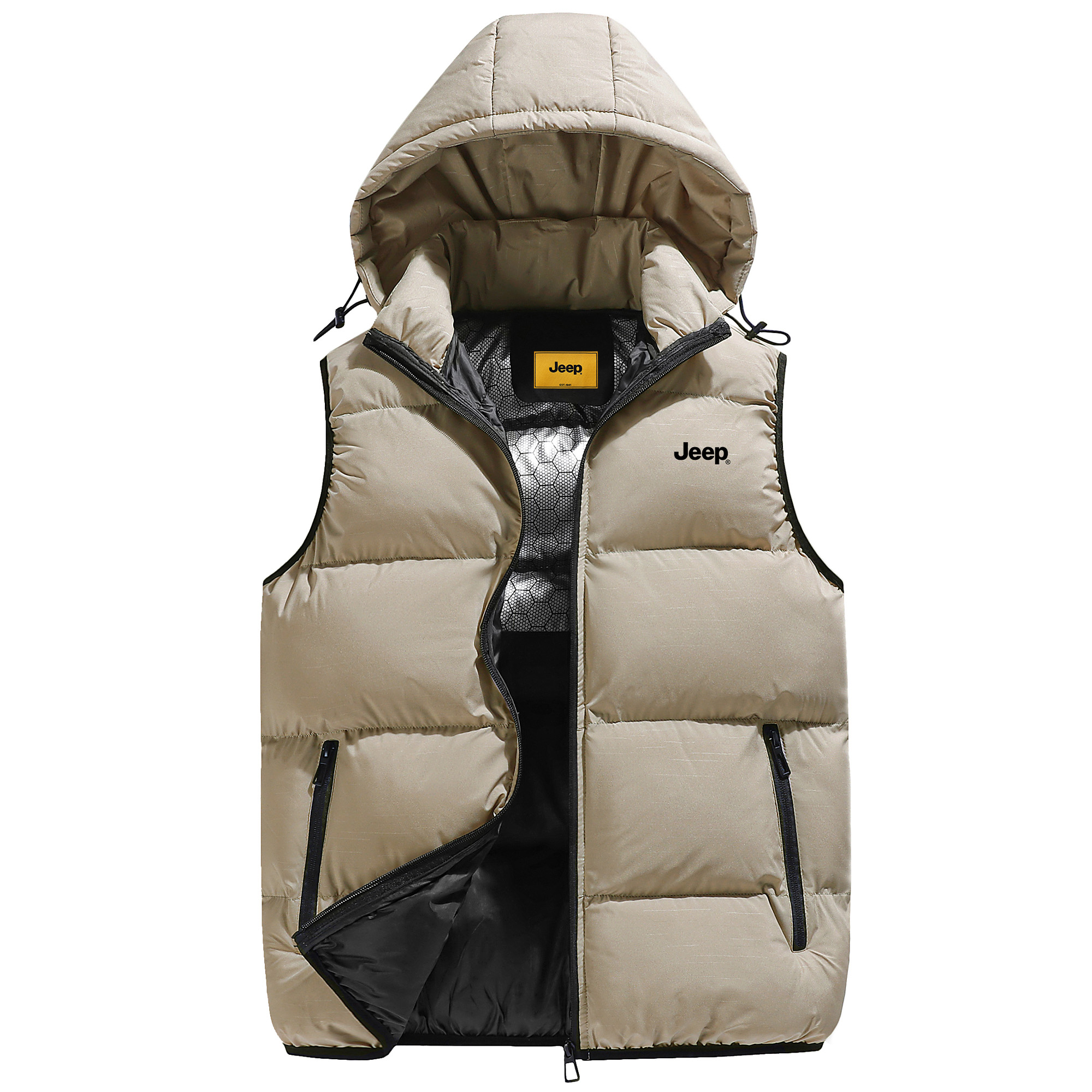 Жилет Unisex с отстегивающимся капюшоном утепленный рабочий Jeep, хаки
Жилет Unisex с отстегивающимся капюшоном утепленный рабочий Jeep, хаки