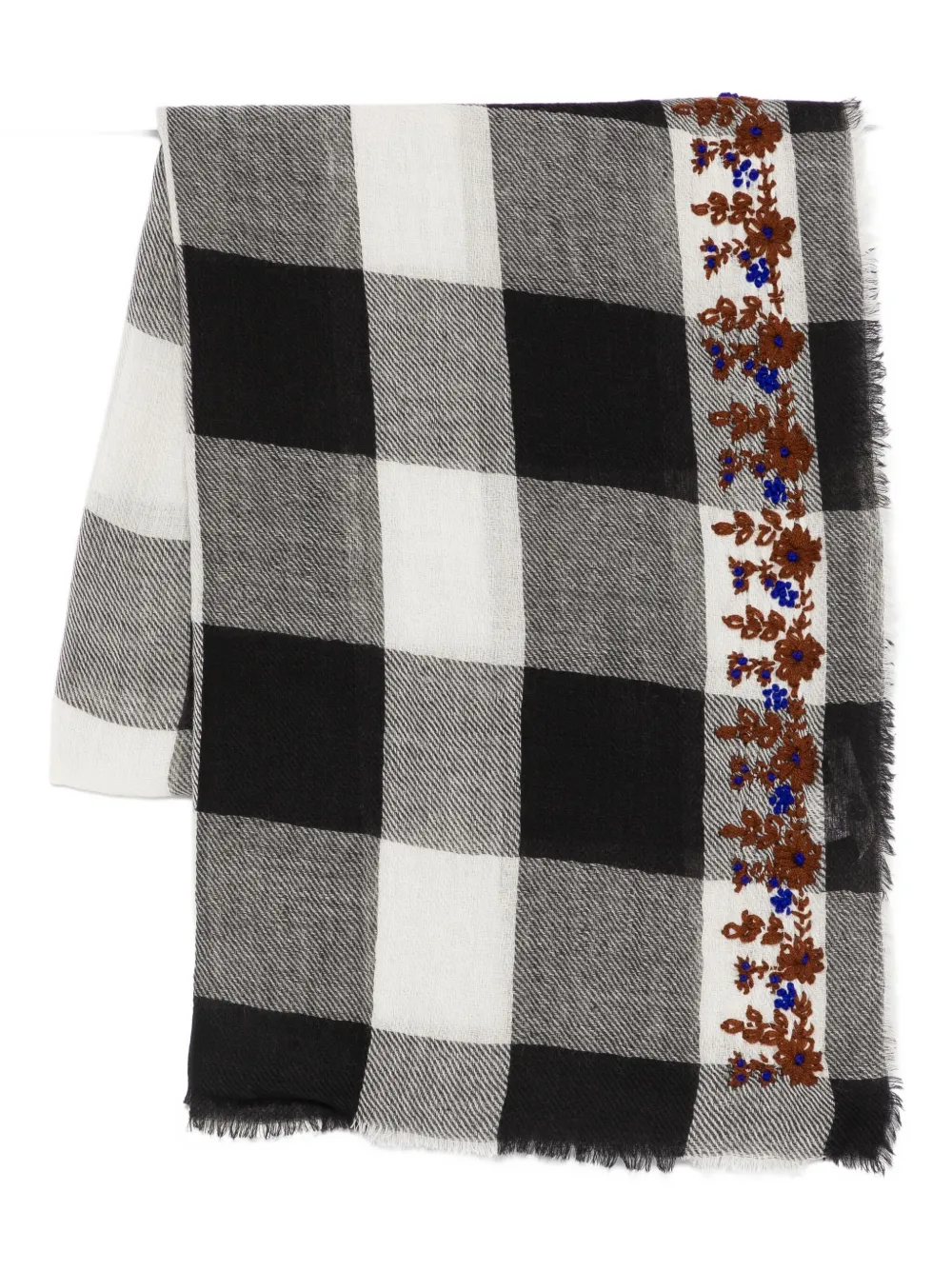 Шарф в клетку с цветочной вышивкой Sgombero Cantine, черный
Шарф в клетку с цветочной вышивкой Sgombero Cantine, черный