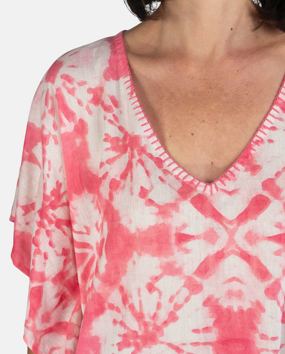 Кафтан с принтом тай-дай Kbas, фуксия 
Кафтан с принтом тай-дай Kbas, фуксия