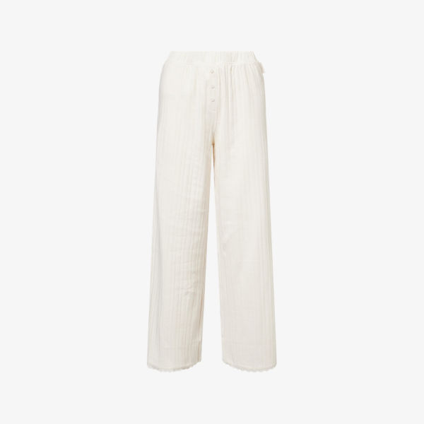 Пижамные брюки Lounge Underwear Pointelle прямого кроя из эластичной ткани, белый
Пижамные брюки Lounge Underwear Pointelle прямого кроя из эластичной ткани, белый