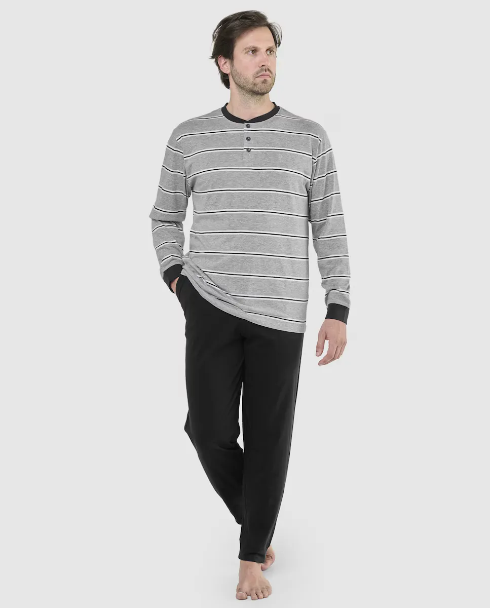 Мужская длинная серая трикотажная пижама El Búho Nocturno, тёмно-синий
Мужская длинная серая трикотажная пижама El Búho Nocturno, тёмно-синий