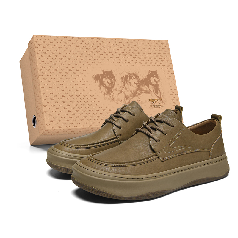 SEPTWOLVES Антискользящие износостойкие низкие скейтерские кроссовки мужские - хаки (стандартный размер обуви), цвет Khaki (Standard Leather Shoe Size) 
SEPTWOLVES Антискользящие износостойкие низкие скейтерские кроссовки мужские - хаки (стандартный размер обуви), цвет Khaki (Standard Leather Shoe Size)
