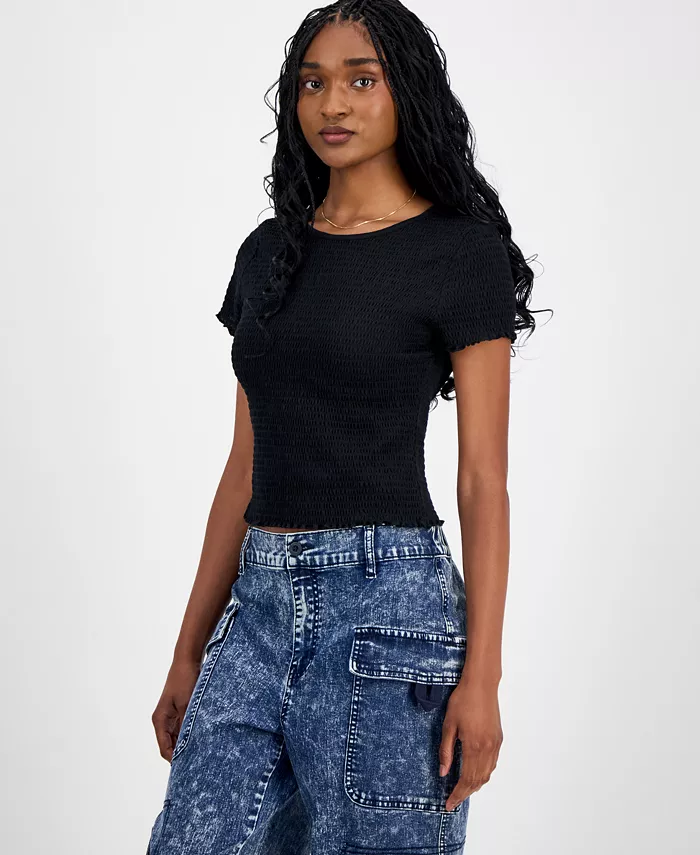 Топ с короткими рукавами и сборками для юниоров Madden Girl, черный
Топ с короткими рукавами и сборками для юниоров Madden Girl, черный