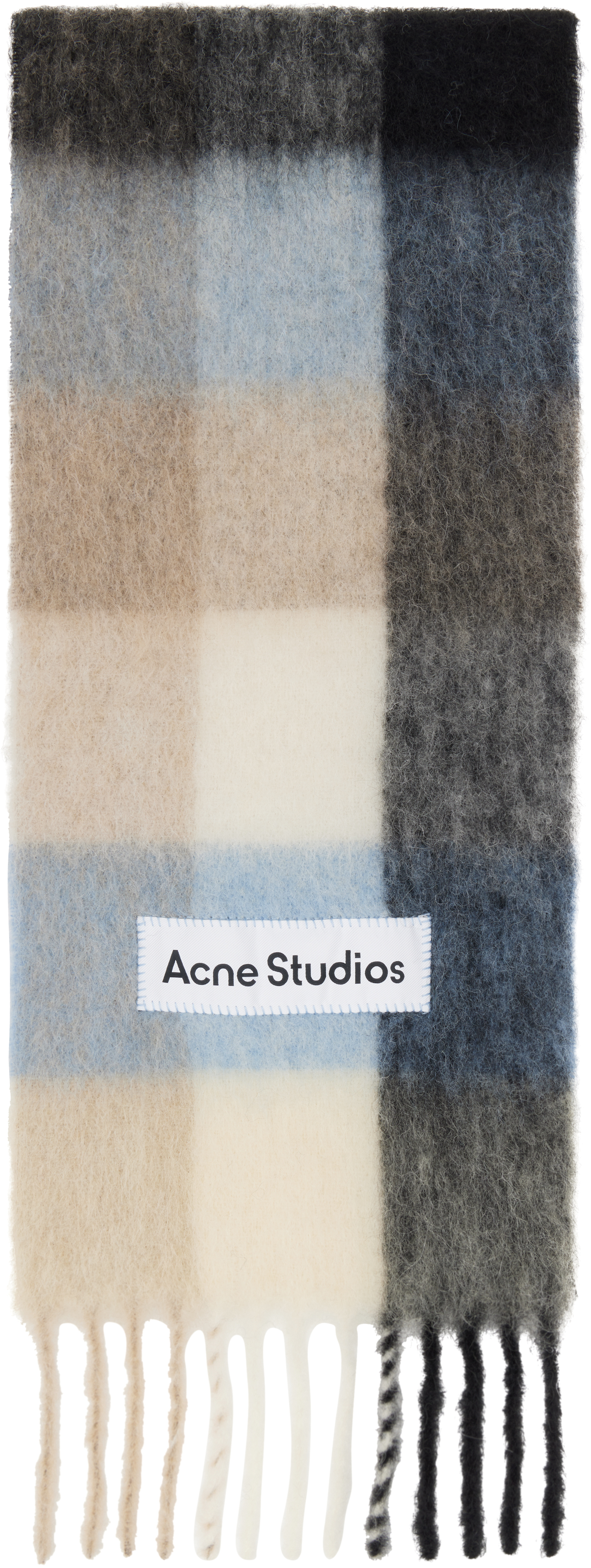Шарф из мохера в клетку синего и бежевого цвета Acne Studios, синий/бежевый/черный
Шарф из мохера в клетку синего и бежевого цвета Acne Studios, синий/бежевый/черный