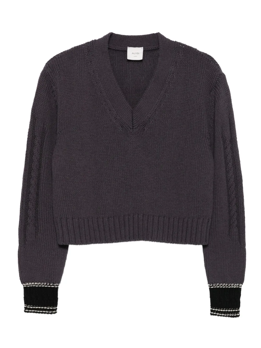 Свитер фактурной вязки с V-образным вырезом Alysi, серый
Свитер фактурной вязки с V-образным вырезом Alysi, серый