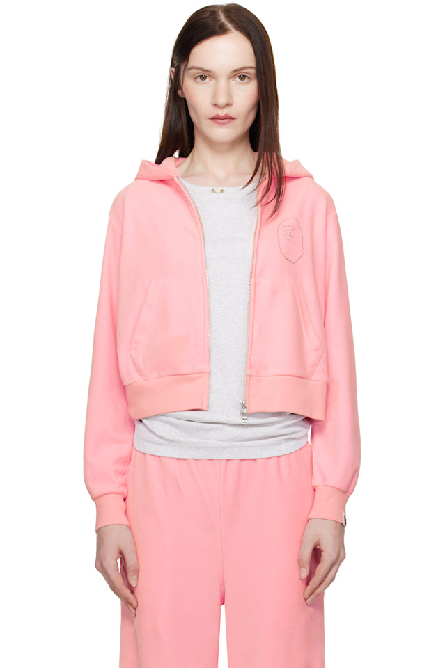 Кристальный каменный принт с головой обезьяны велюровая толстовка Bape, розовый
Кристальный каменный принт с головой обезьяны велюровая толстовка Bape, розовый