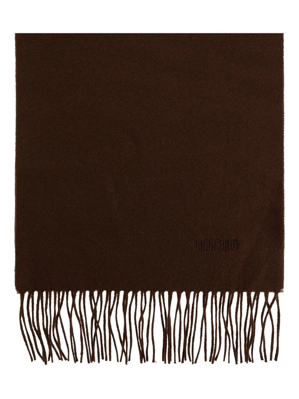 Шарф с вышитой бахромой Moschino, коричневый 
Шарф с вышитой бахромой Moschino, коричневый