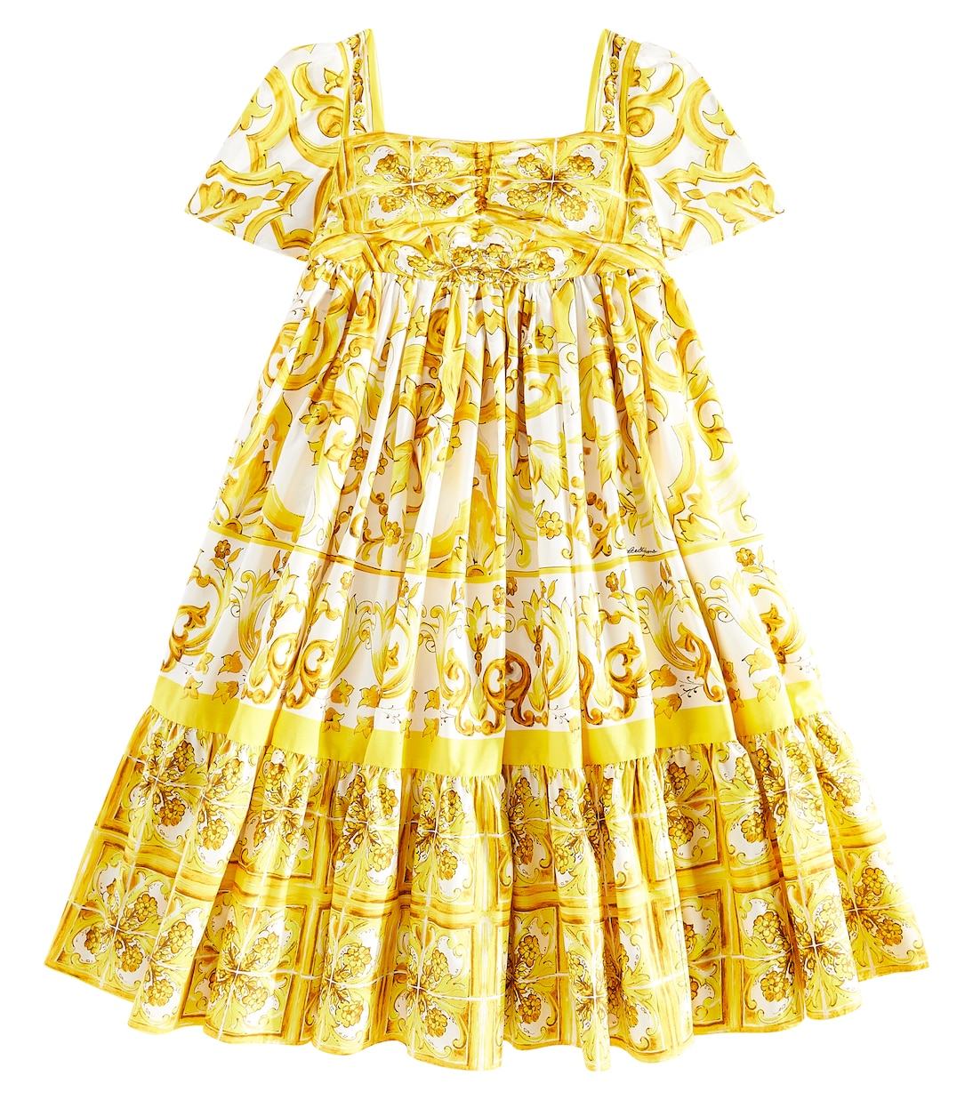 Платье из хлопкового поплина с принтом Dolce&Gabbana Kids, Mix Maiolica Giallo
Платье из хлопкового поплина с принтом Dolce&Gabbana Kids, Mix Maiolica Giallo