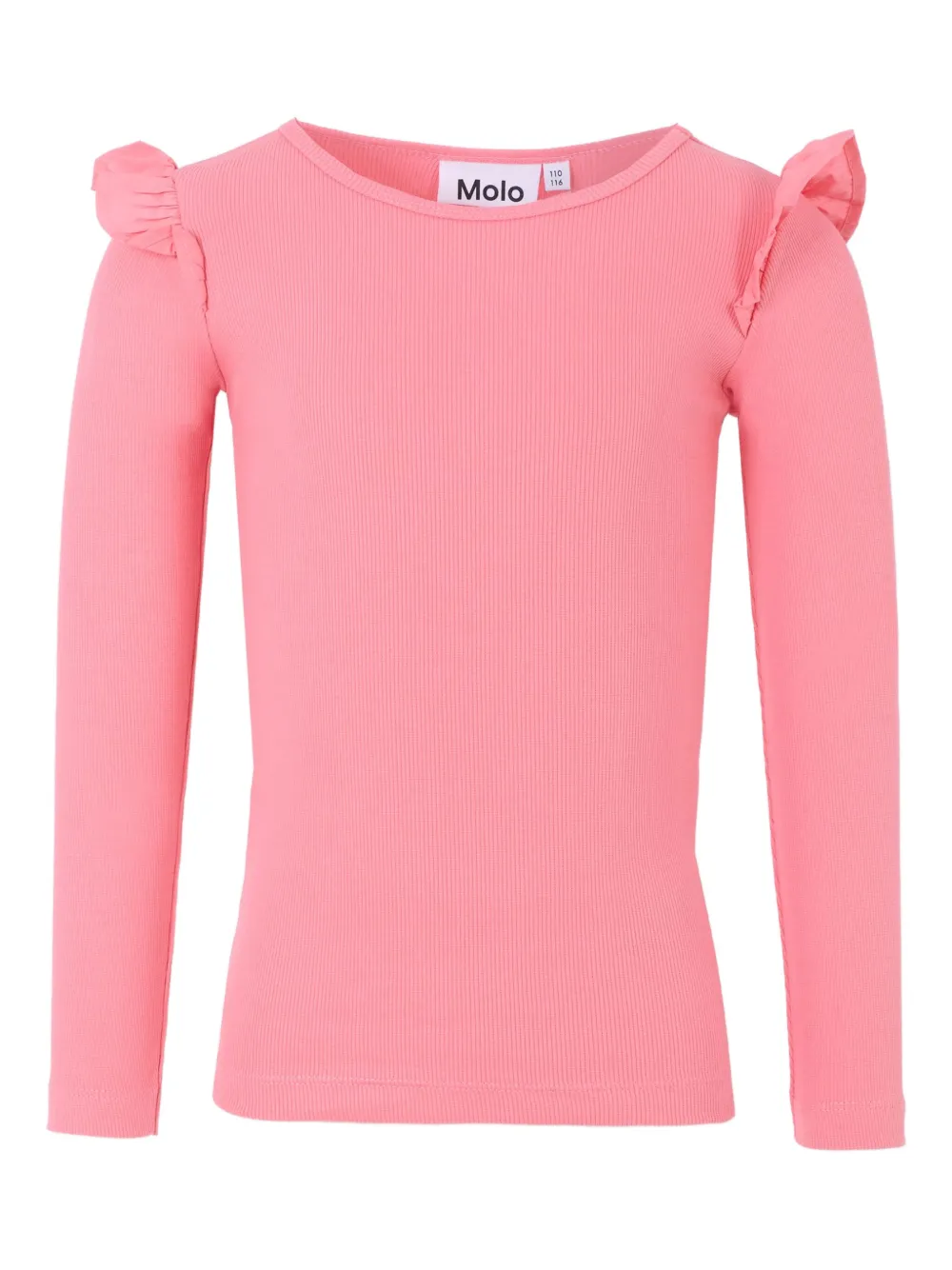 Топ в рубчик с оборками Molo, розовый 
Топ в рубчик с оборками Molo, розовый