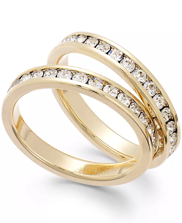 Дуэт колец из стекла и камня в тонкой серебряной или золотой пластине Charter Club, gold
Дуэт колец из стекла и камня в тонкой серебряной или золотой пластине Charter Club, gold