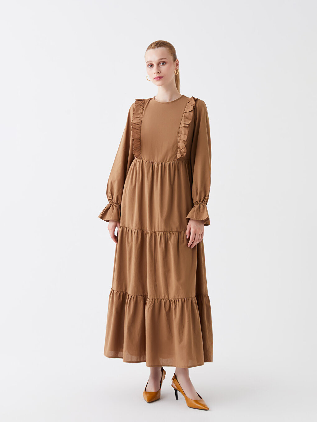 Прямое женское платье с круглым вырезом и длинными рукавами LCW Modest, светло-коричневый
Прямое женское платье с круглым вырезом и длинными рукавами LCW Modest, светло-коричневый