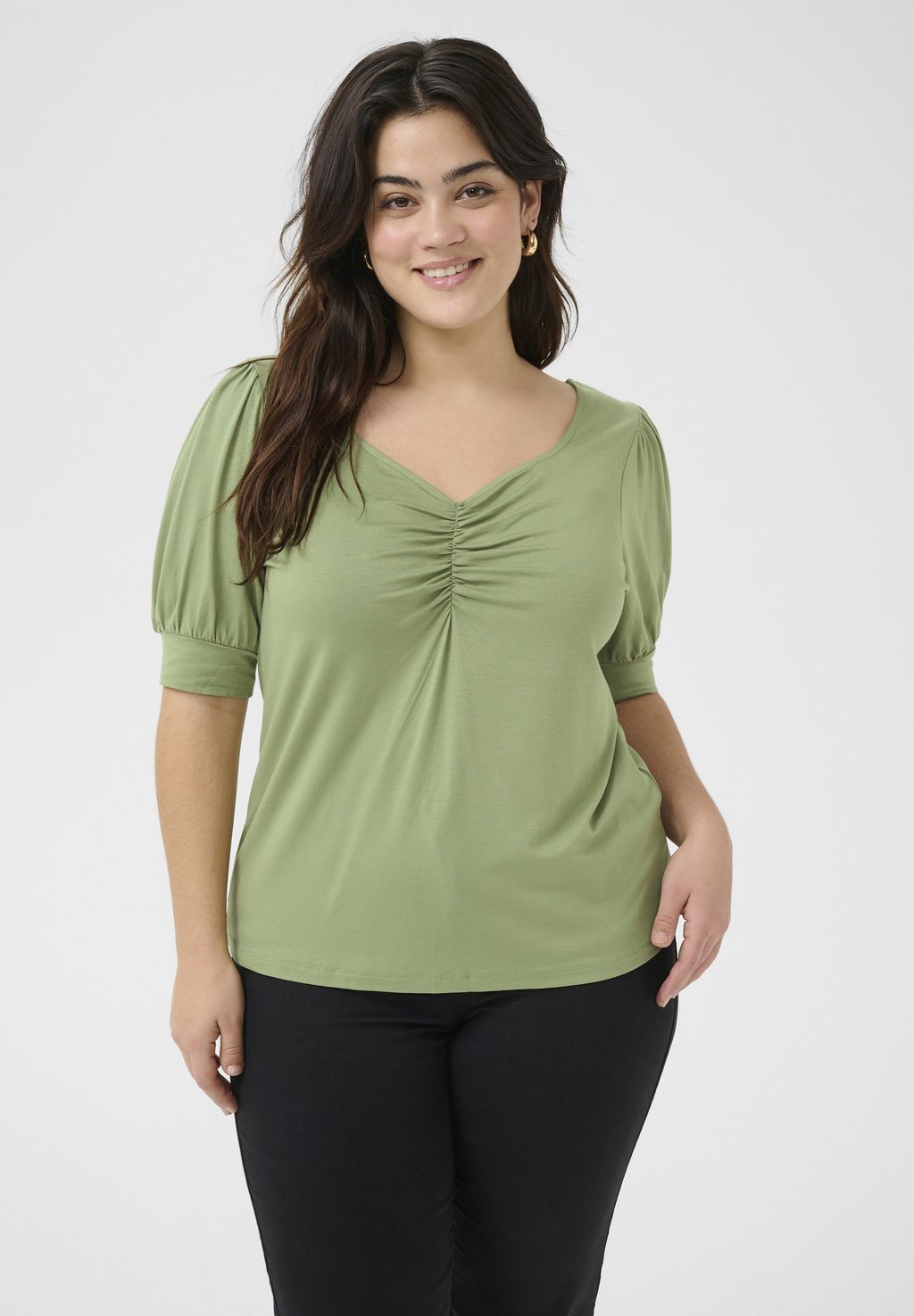 Футболка с принтом SISSY Kaffe Curve, зеленый 
Футболка с принтом SISSY Kaffe Curve, зеленый