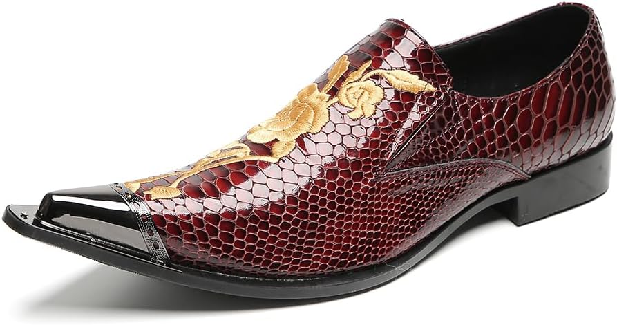 Мужские туфли-оксфорды Dacnakby из лакированной кожи, без шнурков, с золотой цветочной вышивкой, узором под змеиную кожу и заостренным носком, для вечеринок, выпускного, свадьбы и официальных мероприятий
Мужские туфли-оксфорды Dacnakby из лакированной кожи, без шнурков, с золотой цветочной вышивкой, узором под змеиную кожу и заостренным носком, для вечеринок, выпускного, свадьбы и официальных мероприятий