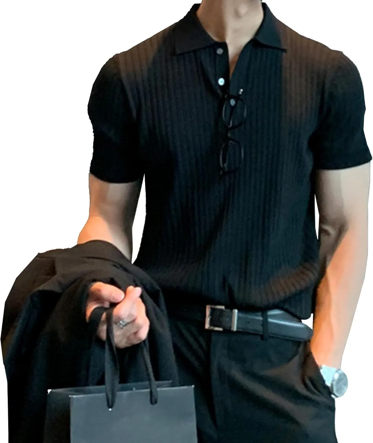 Мужская короткая рубашка-поло с ребристой вязкой, легкая, для лета Aosufei
Мужская короткая рубашка-поло с ребристой вязкой, легкая, для лета Aosufei