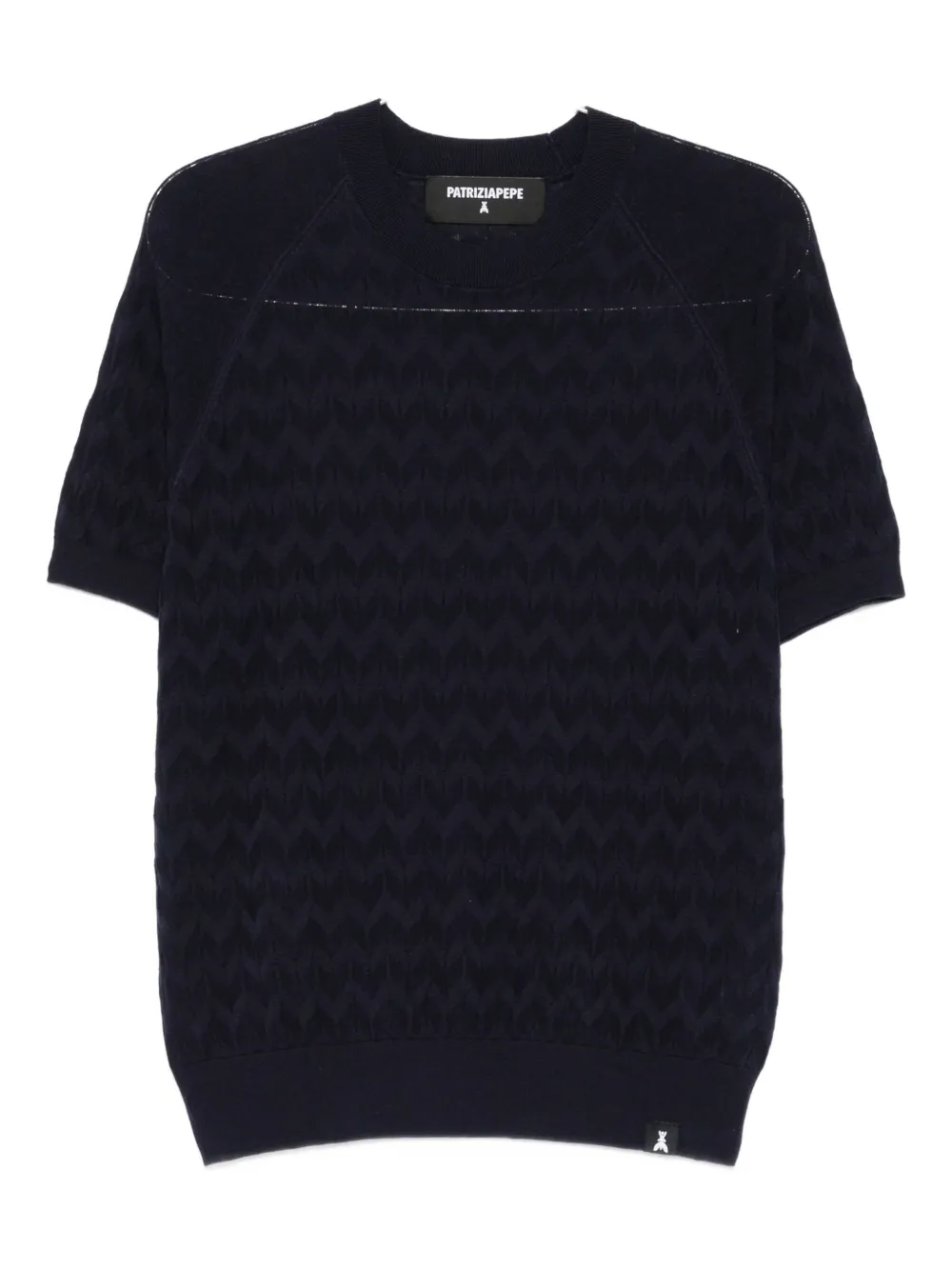 Футболка с короткими рукавами и шевронным узором Patrizia Pepe, синий 
Футболка с короткими рукавами и шевронным узором Patrizia Pepe, синий