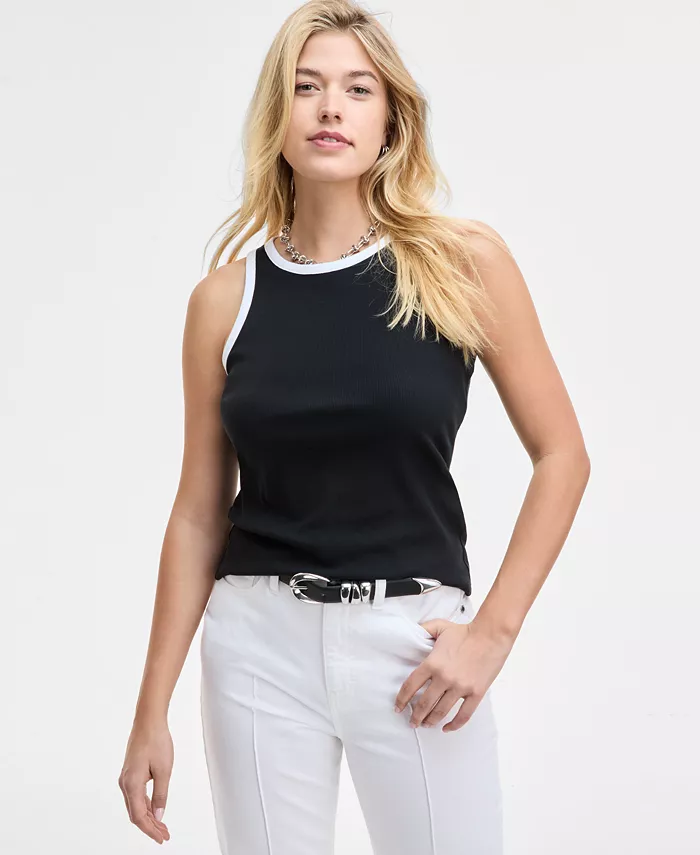 Женский топ с контрастными манжетами из микрорезинки On 34th, черный
Женский топ с контрастными манжетами из микрорезинки On 34th, черный