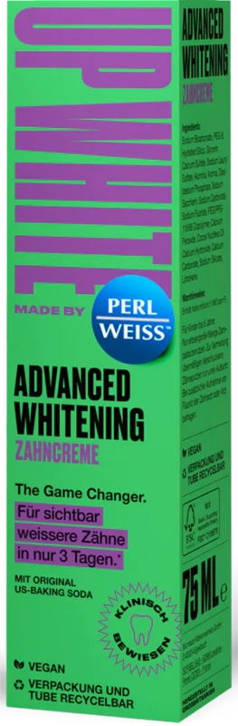 Up White Advanced Whitening отбеливающая зубная паста Perl Weiss, 75 мл
Up White Advanced Whitening отбеливающая зубная паста Perl Weiss, 75 мл