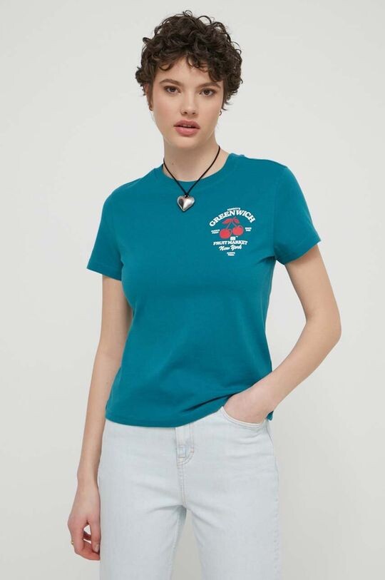 Хлопковая футболка Tommy Jeans, бирюзовый
Хлопковая футболка Tommy Jeans, бирюзовый