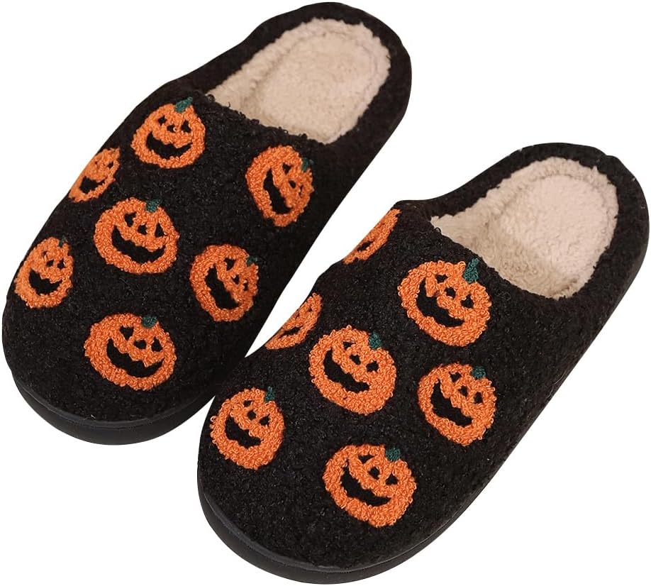 Тапочки BEHEGTYE на Хэллоуин для женщин и мужчин, пушистые теплые осенне-зимние милые тапочки с тыквой, черепом и привидением, удобные домашние тапочки-слипы для дома и улицы, черный
Тапочки BEHEGTYE на Хэллоуин для женщин и мужчин, пушистые теплые осенне-зимние милые тапочки с тыквой, черепом и привидением, удобные домашние тапочки-слипы для дома и улицы, черный