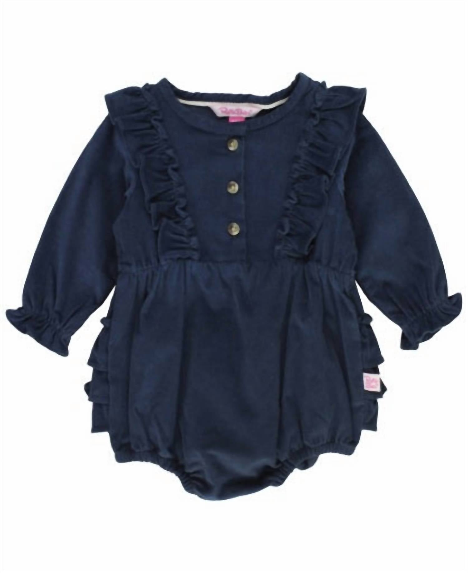 Комбинезон-водопад Bubble с эластичным вельветом для девочек в темно-синем цвете RuffleButts
Комбинезон-водопад Bubble с эластичным вельветом для девочек в темно-синем цвете RuffleButts