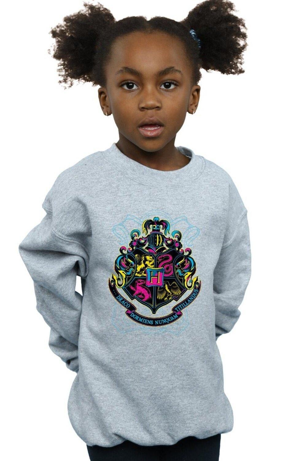 Неоновая толстовка с гербом Хогвартса Harry Potter, серый 
Неоновая толстовка с гербом Хогвартса Harry Potter, серый