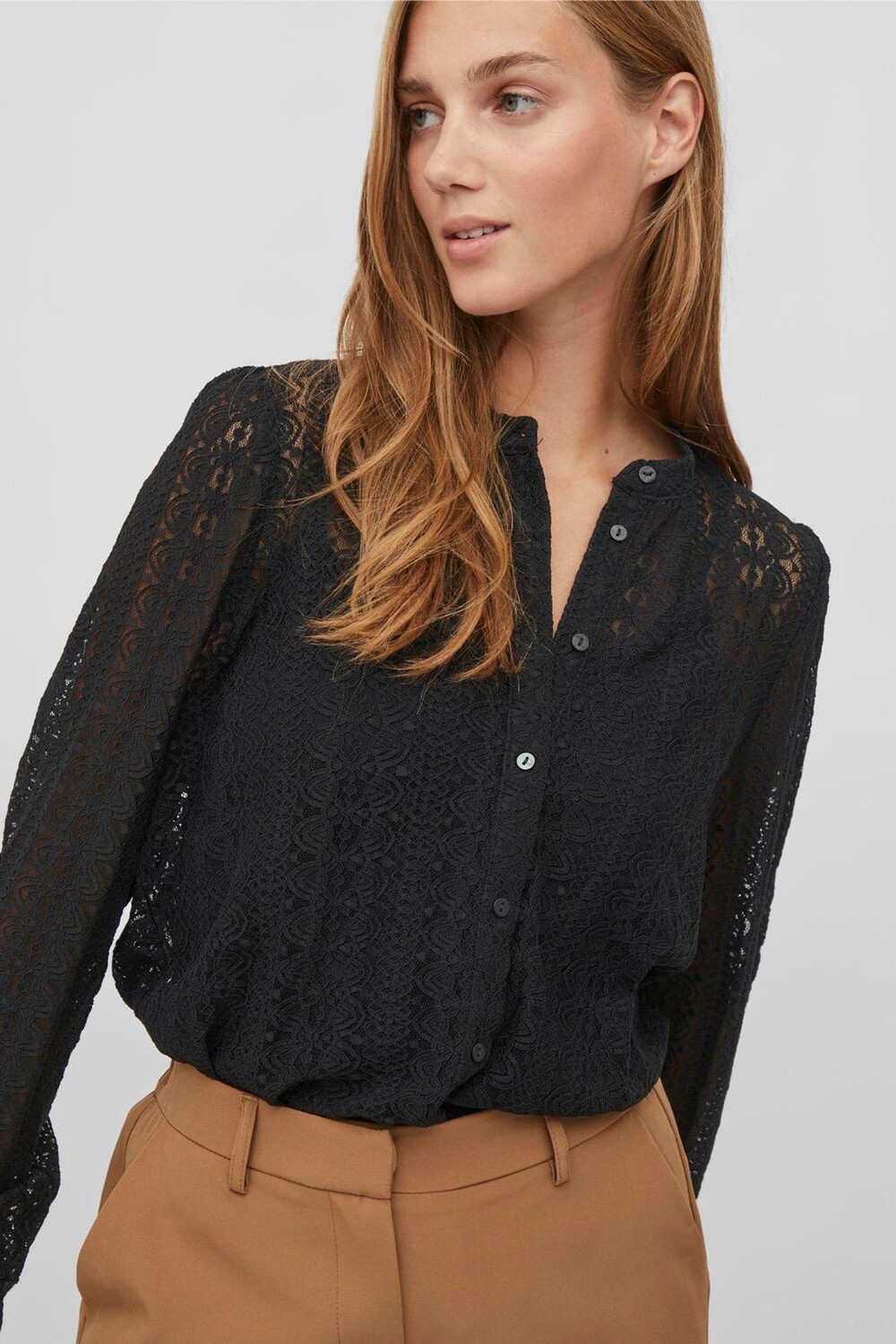 Блузка из джерси с длинными рукавами и кружевом на пуговицах Vila, черный
Блузка из джерси с длинными рукавами и кружевом на пуговицах Vila, черный