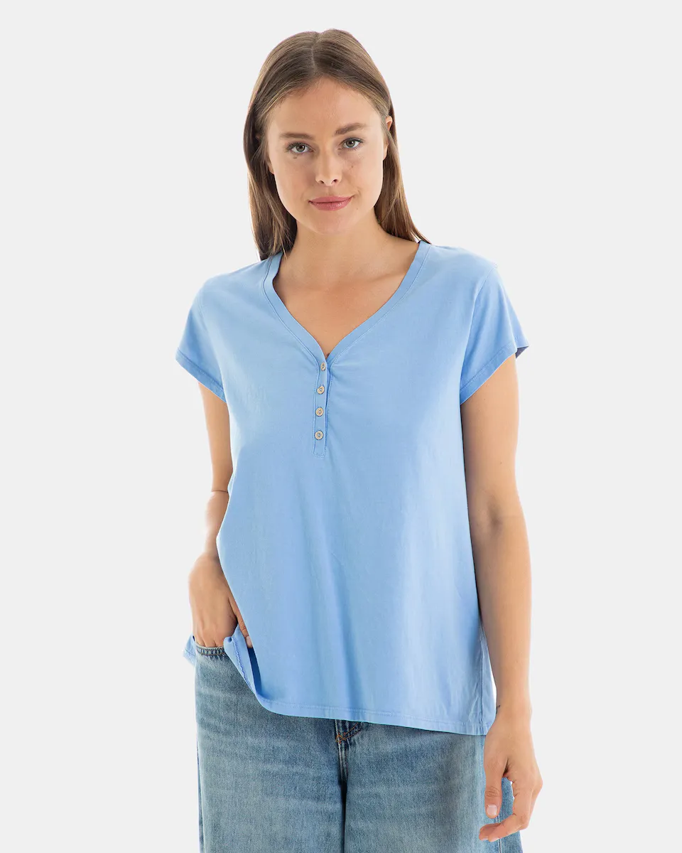 Женская футболка 100% хлопок с коротким рукавом Massana, синий
Женская футболка 100% хлопок с коротким рукавом Massana, синий