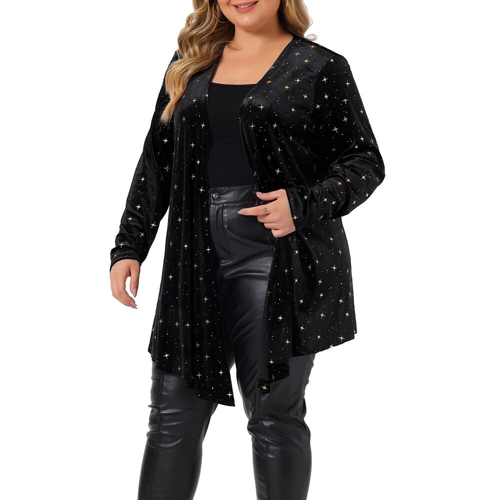 Женский бархатный кардиган больших размеров с длинными рукавами и открытой передней частью со звездами Agnes Orinda, синий
Женский бархатный кардиган больших размеров с длинными рукавами и открытой передней частью со звездами Agnes Orinda, синий