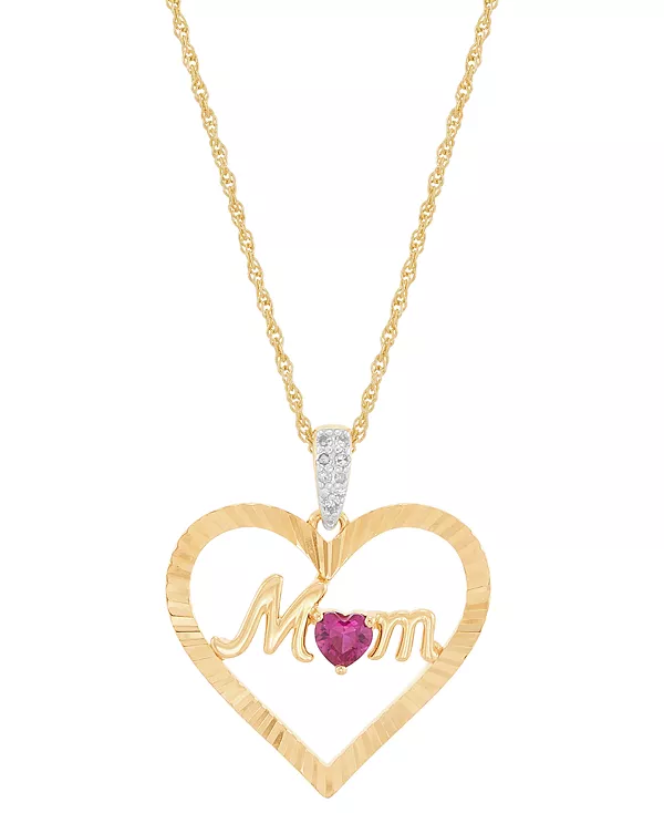 Ожерелье с подвеской в форме сердца с выращенными в лаборатории рубинами (1/4 карата) и бриллиантами, из стерлингового серебра с покрытием из желтого золота 14 карат, длина 16 дюймов + удлинитель 2 дюйма Macy'S, ruby
Ожерелье с подвеской в форме сердца с выращенными в лаборатории рубинами (1/4 карата) и бриллиантами, из стерлингового серебра с покрытием из желтого золота 14 карат, длина 16 дюймов + удлинитель 2 дюйма Macy'S, ruby