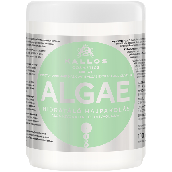 Увлажняющая и восстанавливающая защитная маска для волос, 1000 мл Kallos Algae
Увлажняющая и восстанавливающая защитная маска для волос, 1000 мл Kallos Algae