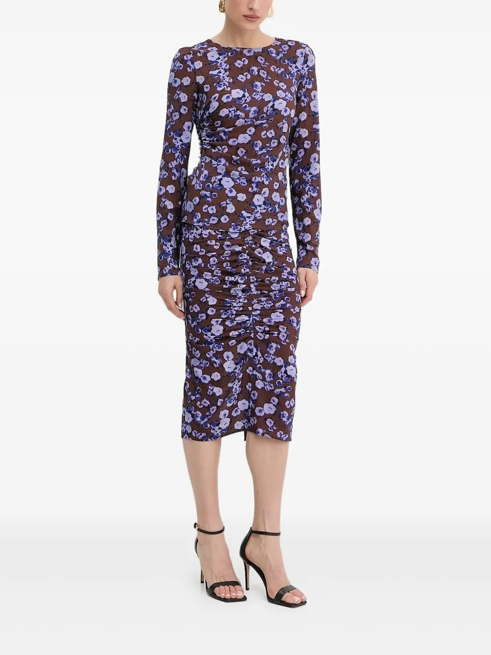 Платье миди со сборками и цветочным принтом Patrizia Pepe, коричневый
Платье миди со сборками и цветочным принтом Patrizia Pepe, коричневый