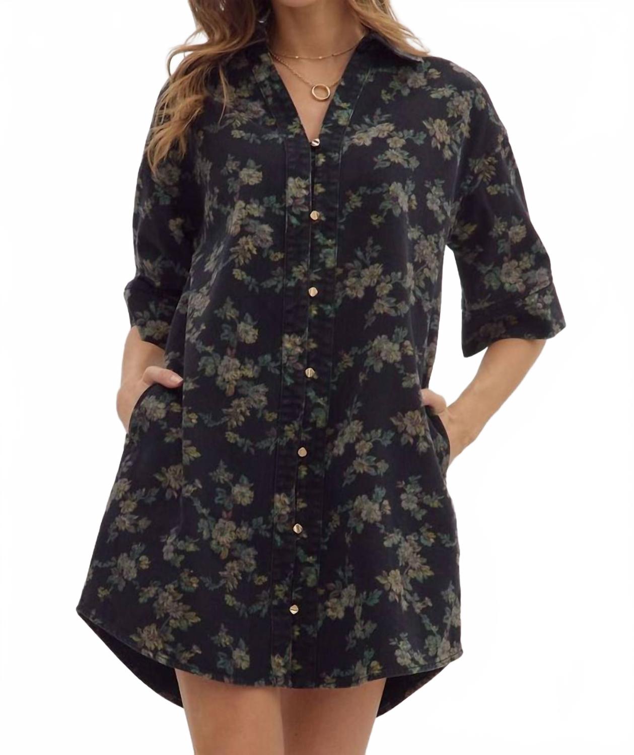 Entro Мини-платье с цветочным принтом и рукавами до локтя, черное
Entro Мини-платье с цветочным принтом и рукавами до локтя, черное