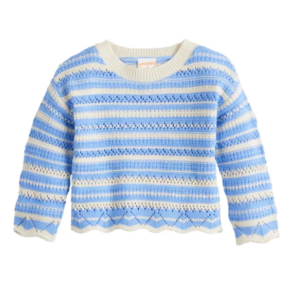 Детский ажурный свитер с круглым вырезом для девочек 4-12 лет Jumping Beans, цвет blue white stripe
Детский ажурный свитер с круглым вырезом для девочек 4-12 лет Jumping Beans, цвет blue white stripe