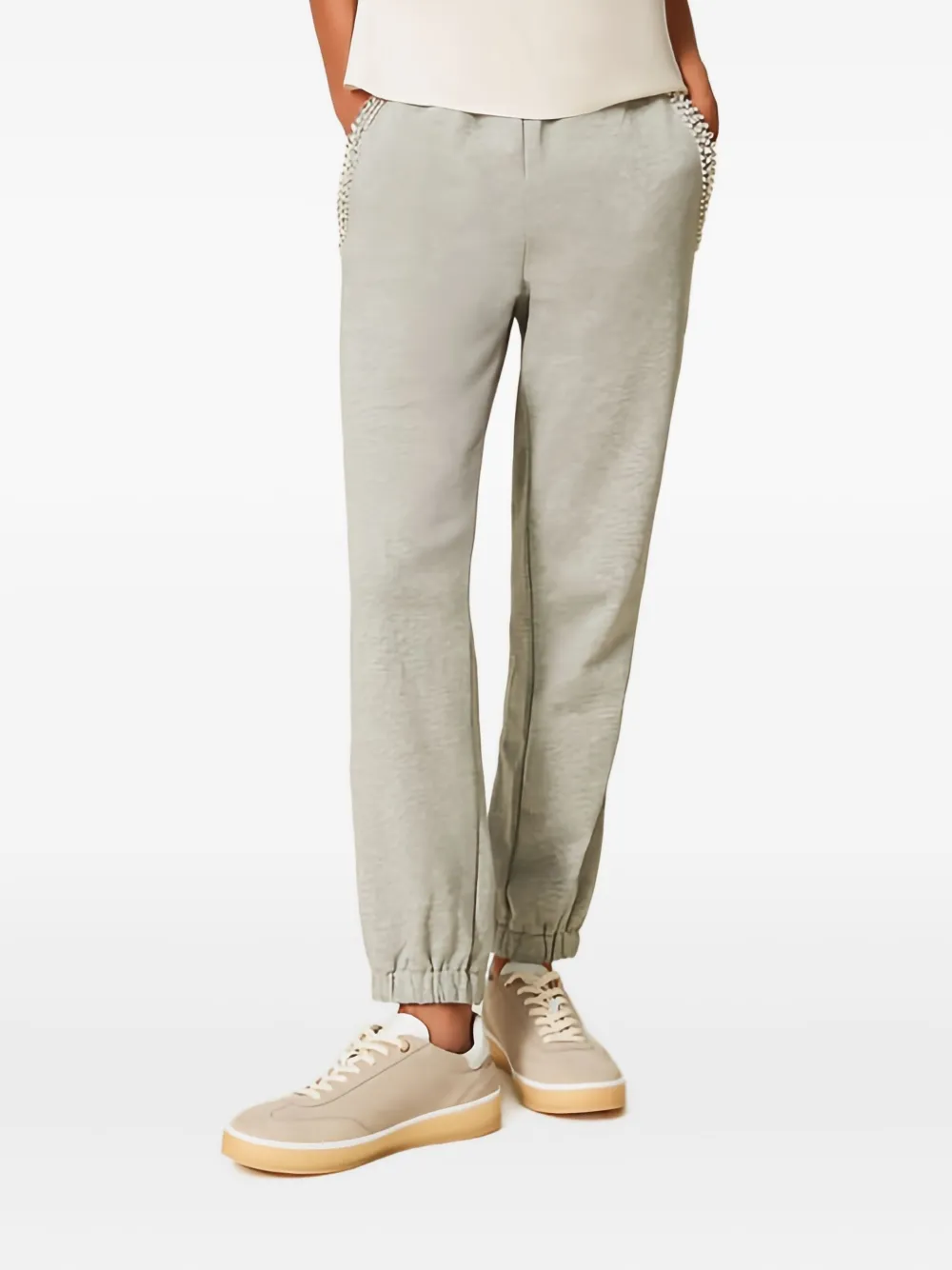 Хлопковые спортивные брюки с украшением из страз TWINSET, серый
Хлопковые спортивные брюки с украшением из страз TWINSET, серый