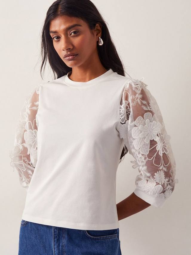 Трикотажный топ с цветочным рукавом Monsoon, слоновая кость
Трикотажный топ с цветочным рукавом Monsoon, слоновая кость