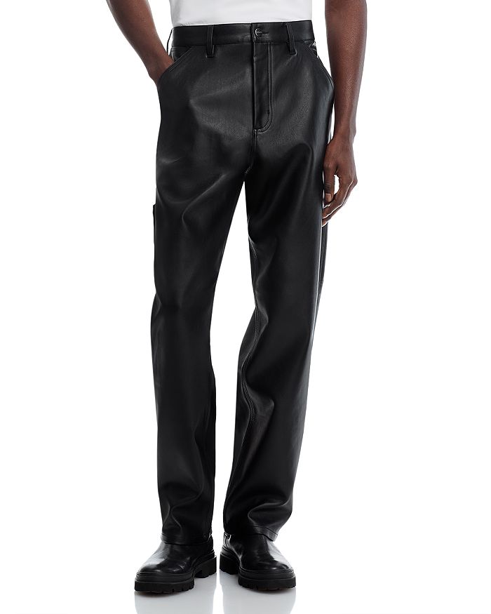 Брюки с разрезами на коленях из искусственной кожи Carhartt WIP, черный 
Брюки с разрезами на коленях из искусственной кожи Carhartt WIP, черный