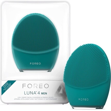 FOREO Luna 4 Мужская щетка для очищения лица для кожи и бороды Укрепляющий массажер для лица Антивозрастной эффект Улучшает впитывание средств по уходу за кожей Подключение к приложению Перезаряжаемый через USB Водонепроницаемый
