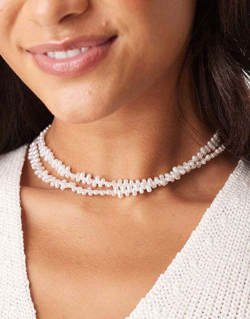 Многорядное ожерелье с искусственным жемчужным бисером Asos Design
Многорядное ожерелье с искусственным жемчужным бисером Asos Design