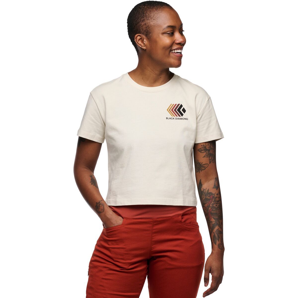 Облегающая укороченная футболка Black Diamond, белый 
Облегающая укороченная футболка Black Diamond, белый