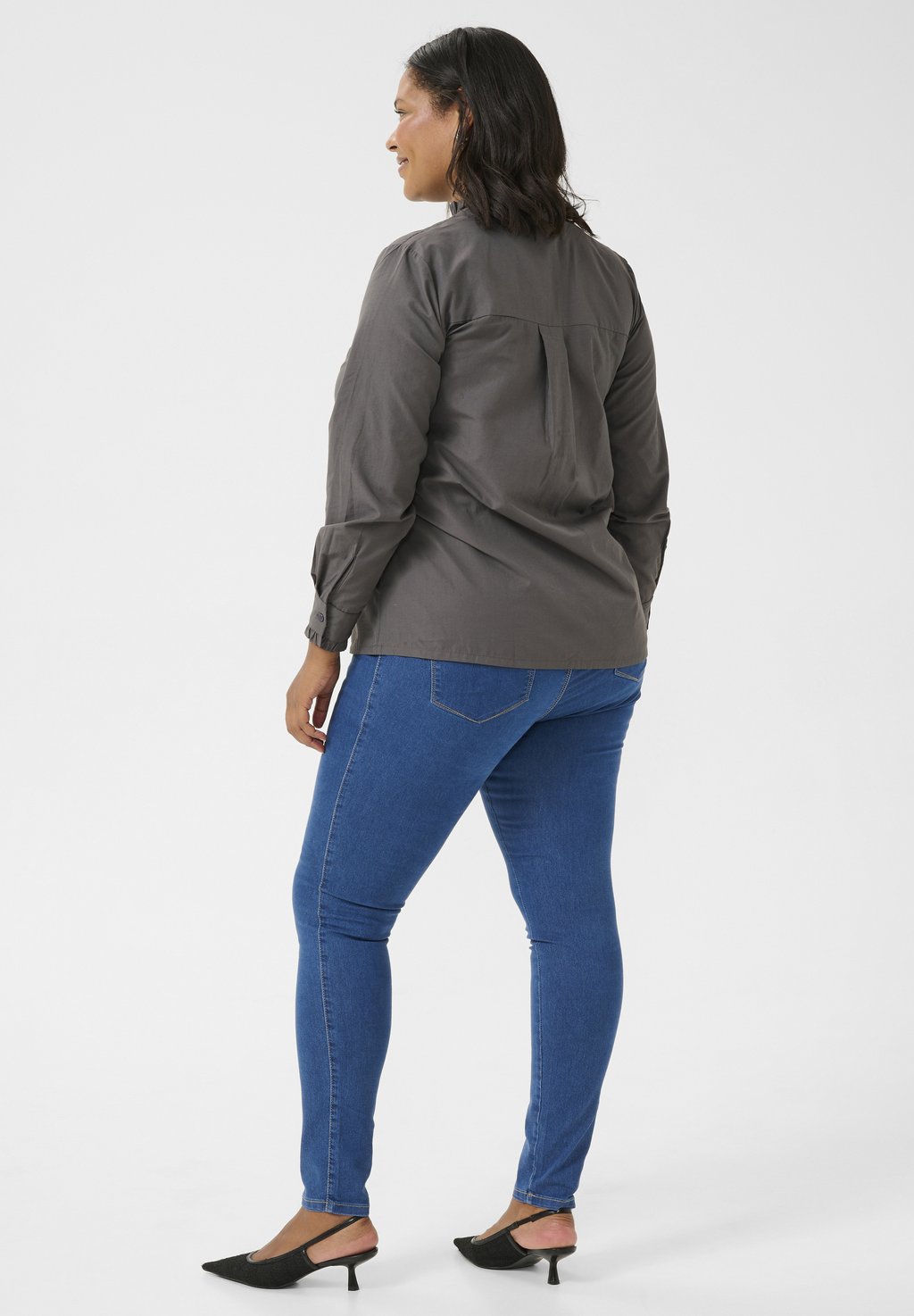 Блузка на пуговицах ADI Kaffe Curve, черный 
Блузка на пуговицах ADI Kaffe Curve, черный