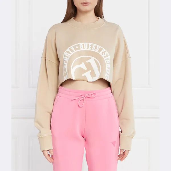 Стираная толстовка укороченного кроя Guess, бежевый
Стираная толстовка укороченного кроя Guess, бежевый