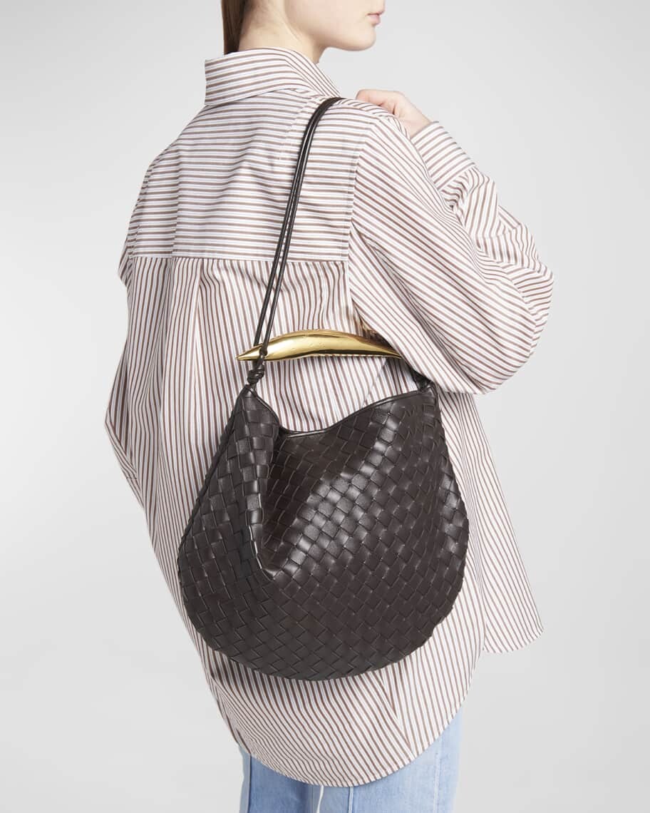 Кожаная сумка Sardine Intrecciato с ручкой сверху Bottega Veneta, черный
Кожаная сумка Sardine Intrecciato с ручкой сверху Bottega Veneta, черный