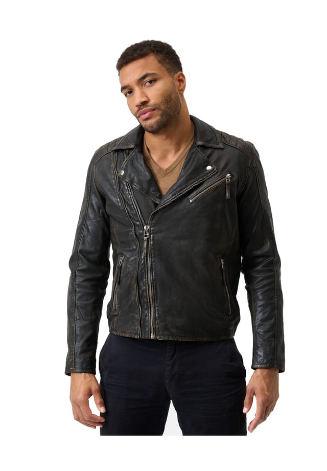 Винтажная байкерская куртка Matteo с воротником-лацканом Ricano, черный
Винтажная байкерская куртка Matteo с воротником-лацканом Ricano, черный