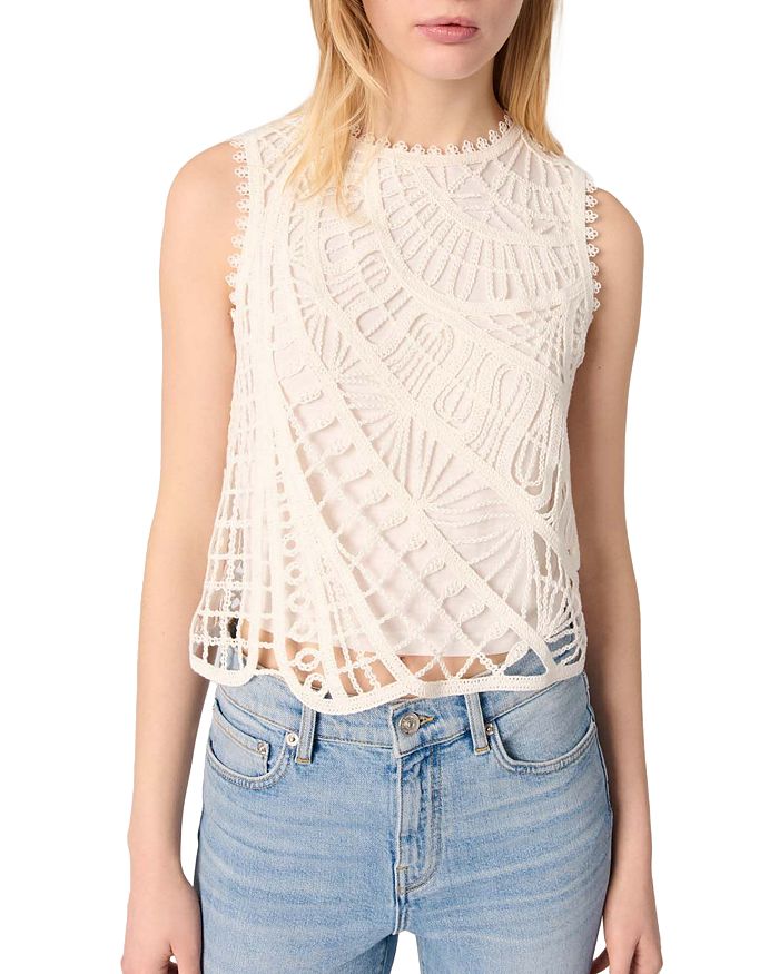 Вязаный топ крючком Maje, белый
Вязаный топ крючком Maje, белый