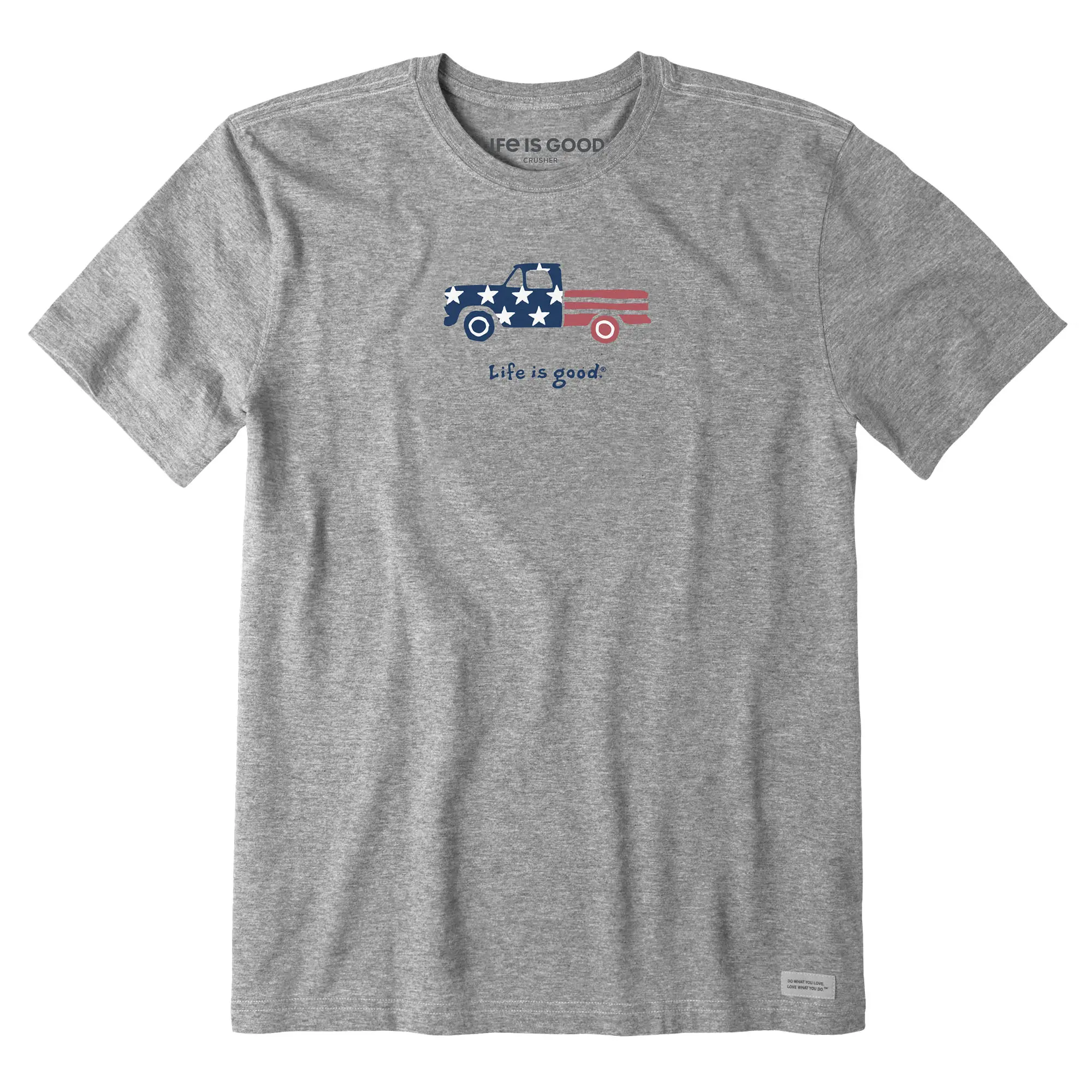 Мужская патриотическая футболка с изображением грузовика Life Is Good, Heather Grey
Мужская патриотическая футболка с изображением грузовика Life Is Good, Heather Grey