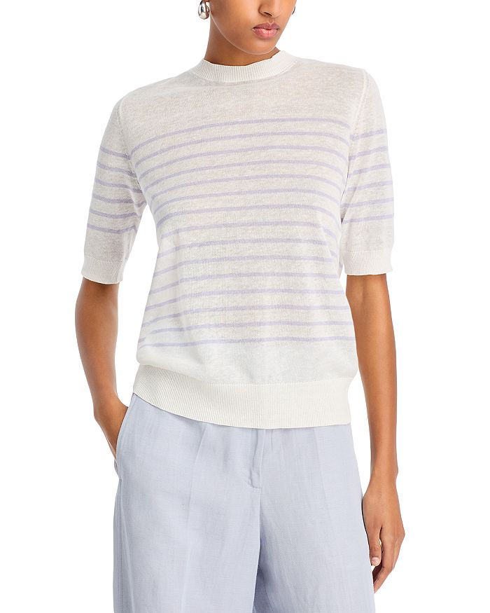 Полосатый свитер с короткими рукавами Fabiana Filippi, белый
Полосатый свитер с короткими рукавами Fabiana Filippi, белый