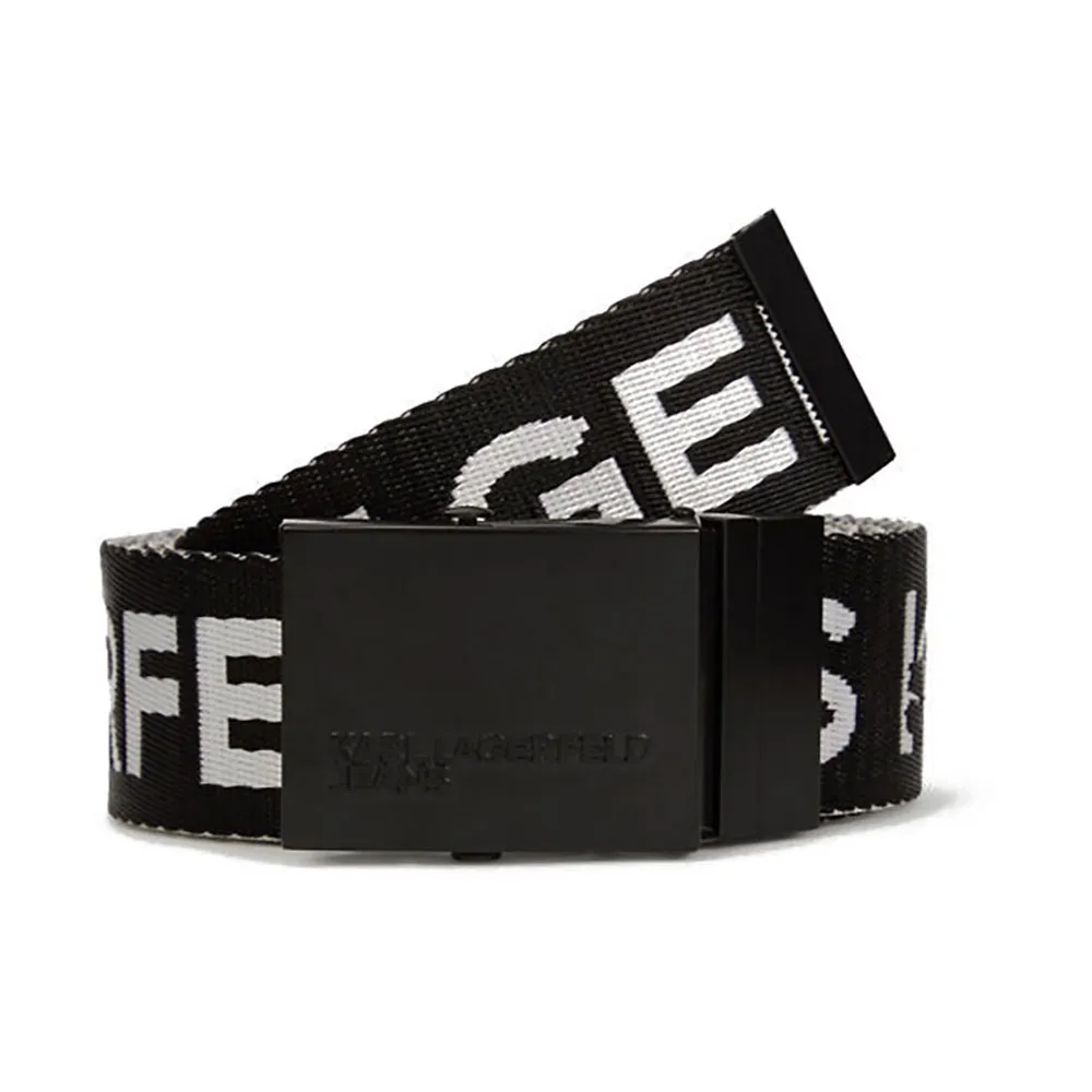 Ремень Karl Lagerfeld Reversible Webbing, черный 
Ремень Karl Lagerfeld Reversible Webbing, черный