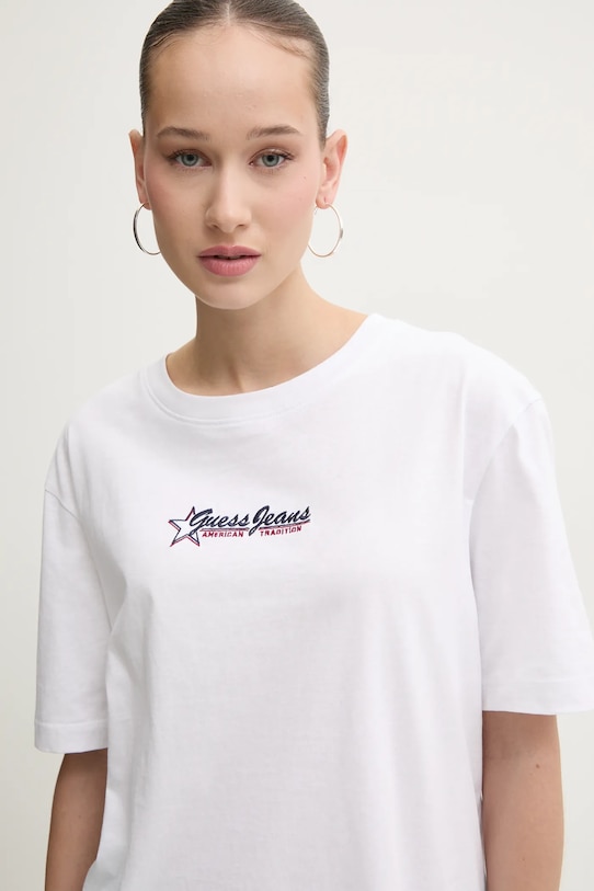 Хлопковая футболка Guess Jeans, белый
Хлопковая футболка Guess Jeans, белый
