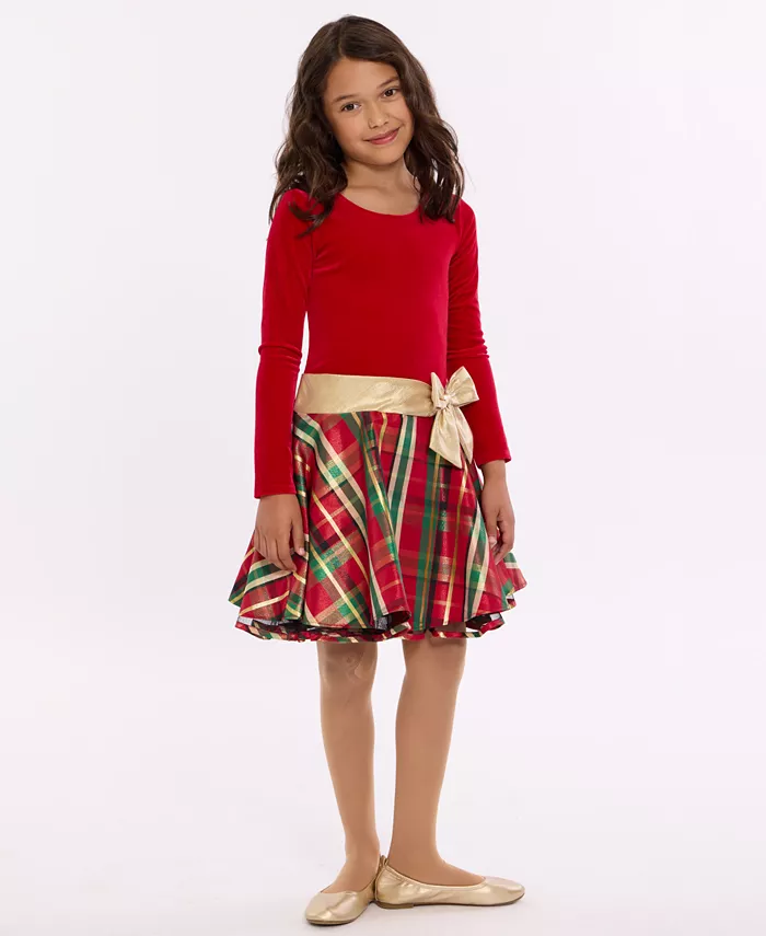 Длинное платье-хипстер для девочек 2T-6X из бархата и клетки Bonnie Jean, красный
Длинное платье-хипстер для девочек 2T-6X из бархата и клетки Bonnie Jean, красный